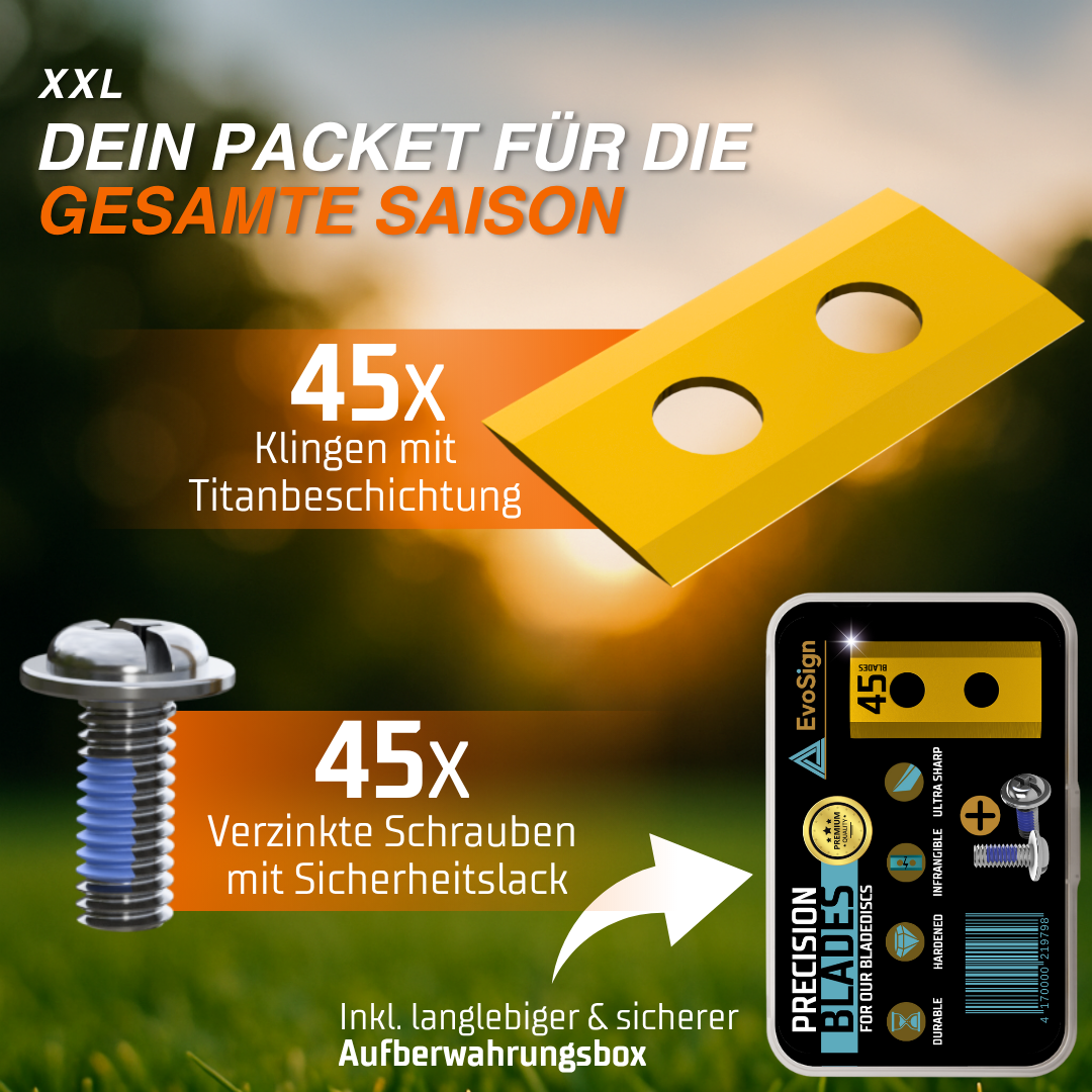 EvoSign XXL Klingen packet mit Sicherheitslack Schrauben Beschichtung 