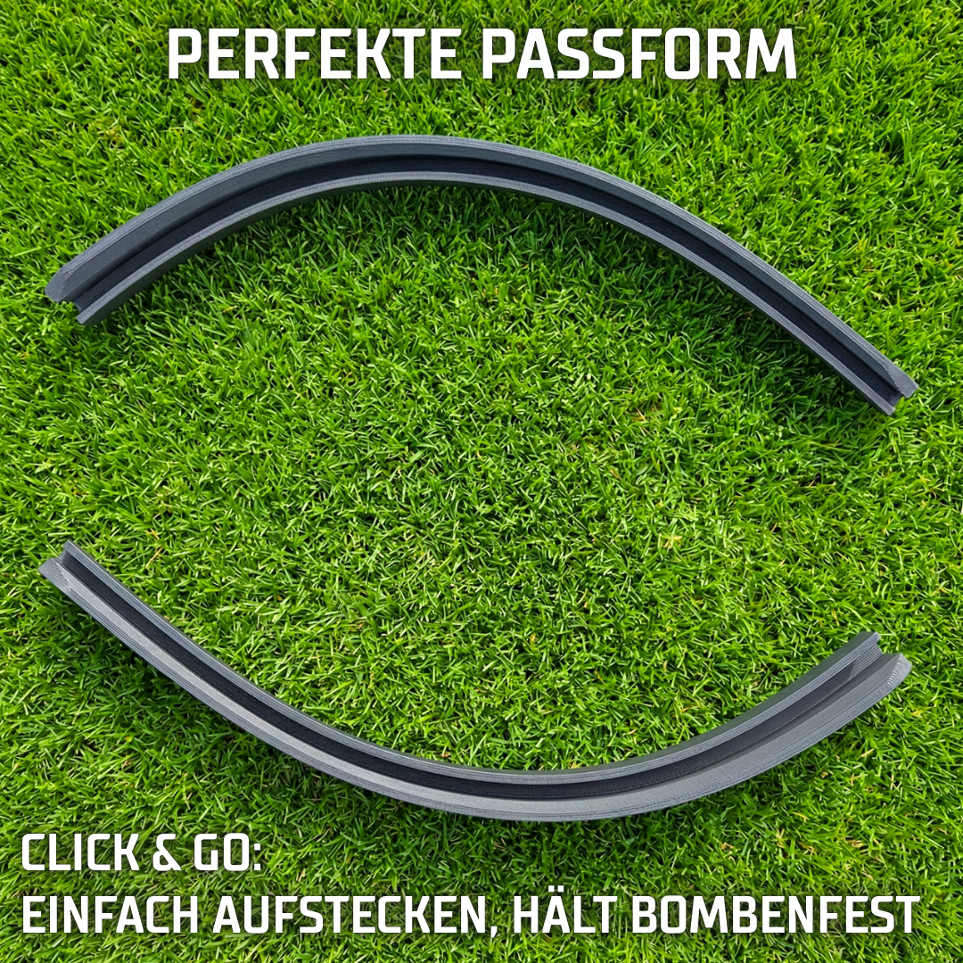 Seitliche Ansicht der EasyGuard Bumper für ANTHBOT Geni-Serie zeigt die perfekte Passform zum Aufstecken.