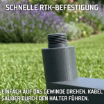 Detailansicht des Montage-Gewindes der ANTHBOT RTK-Wandhalterung für die einfache Befestigung der Basisstation.