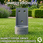 Detailansicht des Bajonett-Verschlusses für Ecovacs Beacons zum einfachen Eindrehen und Verriegeln.