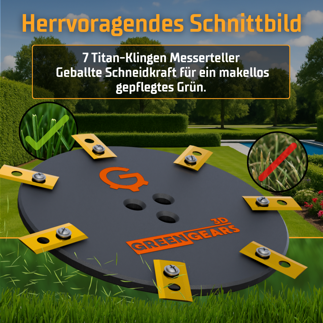 Kress 7-Klingen EasyCut Tuning Messerteller - Mulching-Messerscheibe für maximale Schnittleistung