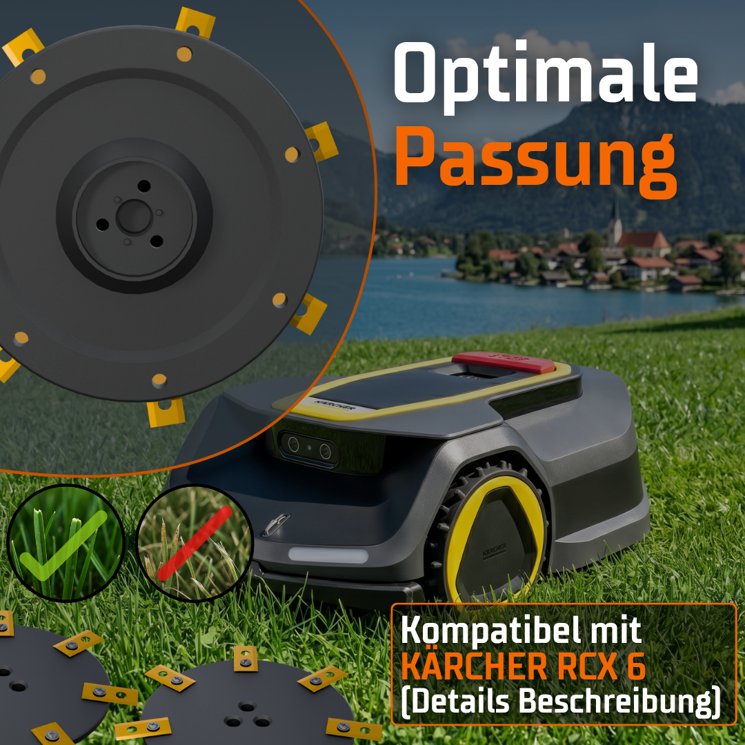 Montiertes GreenGears3D Upgrade am Kärcher RCX 6: 14 Klingen für ein makelloses Schnittbild und feinstes Mulchen.