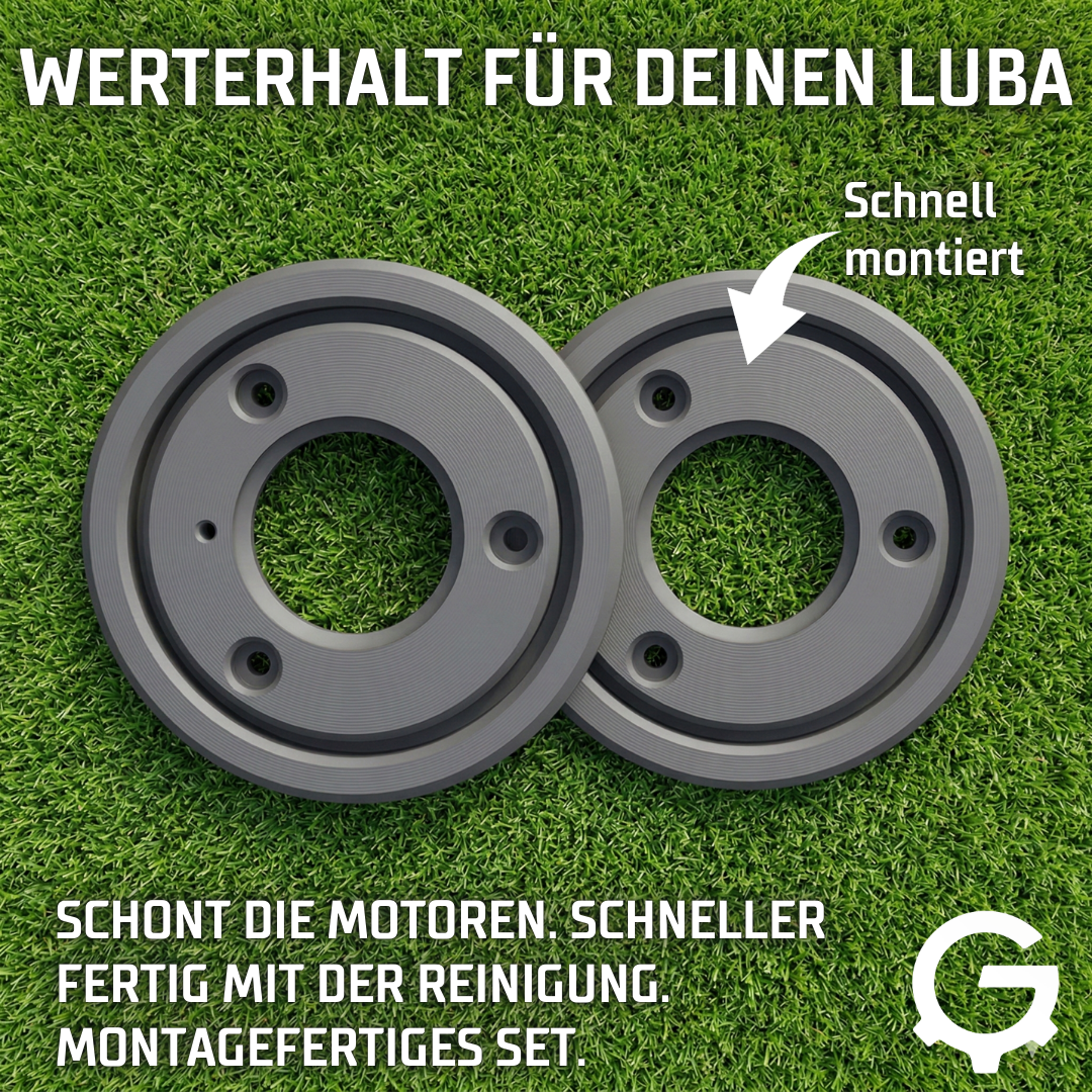 Set aus zwei anthrazitfarbenen Schutzringen für Mammotion Luba 1 und 2 AWD.