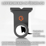 Detailansicht der Mammotion RTK-Station montiert im stabilen Wandhalter für Yuka und Luba.