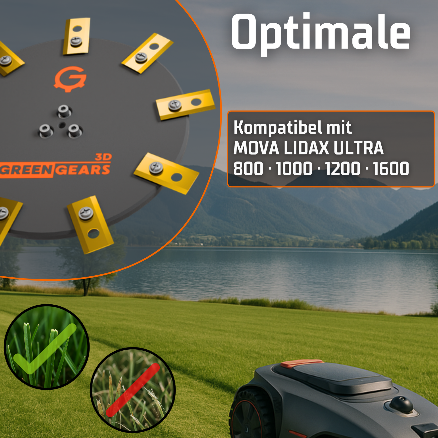 Mova LiDAX Ultra 9-Klingen EasyCut Messerteller – Optimale Passung und Kompatibilität