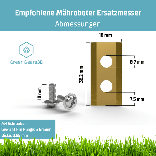 45x Titan Messer + M4 Schrauben