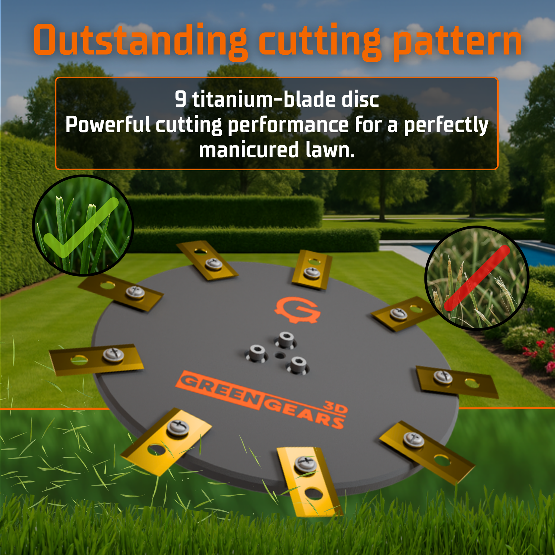 Mova LiDAX Ultra AWD 9-Blade EasyCut Blade Disc – Outstanding cutting pattern