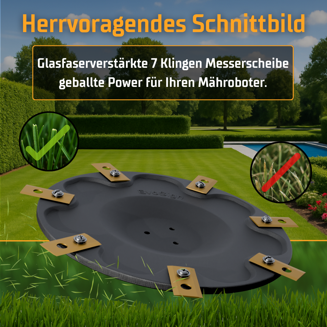Glasfaserverstärkter 7 Klingen Messerteller für alle Ecovacs Goat Mähroboter Modelle 