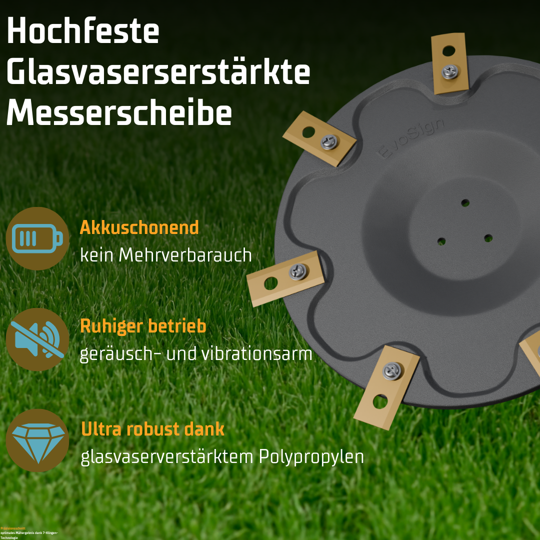 Greengears3d 7er Evosign tuning Messerscheibe für den Ecovacs Goat Mähroboter