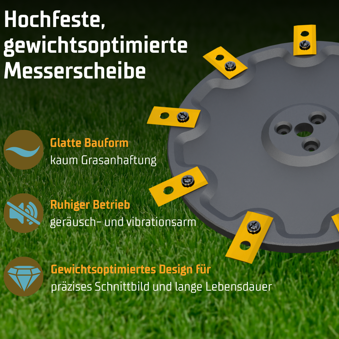 AL-KO & SOLO Robolinho 9-Klingen EasyCut Tuning Messerteller - Mulching-Messerscheibe für maximale Schnittleistung