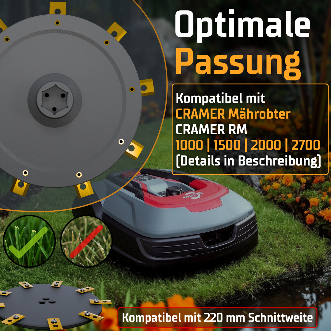 Cramer RM 9-Klingen EasyCut Tuning Messerteller - Mulching-Messerscheibe für maximale Schnittleistung