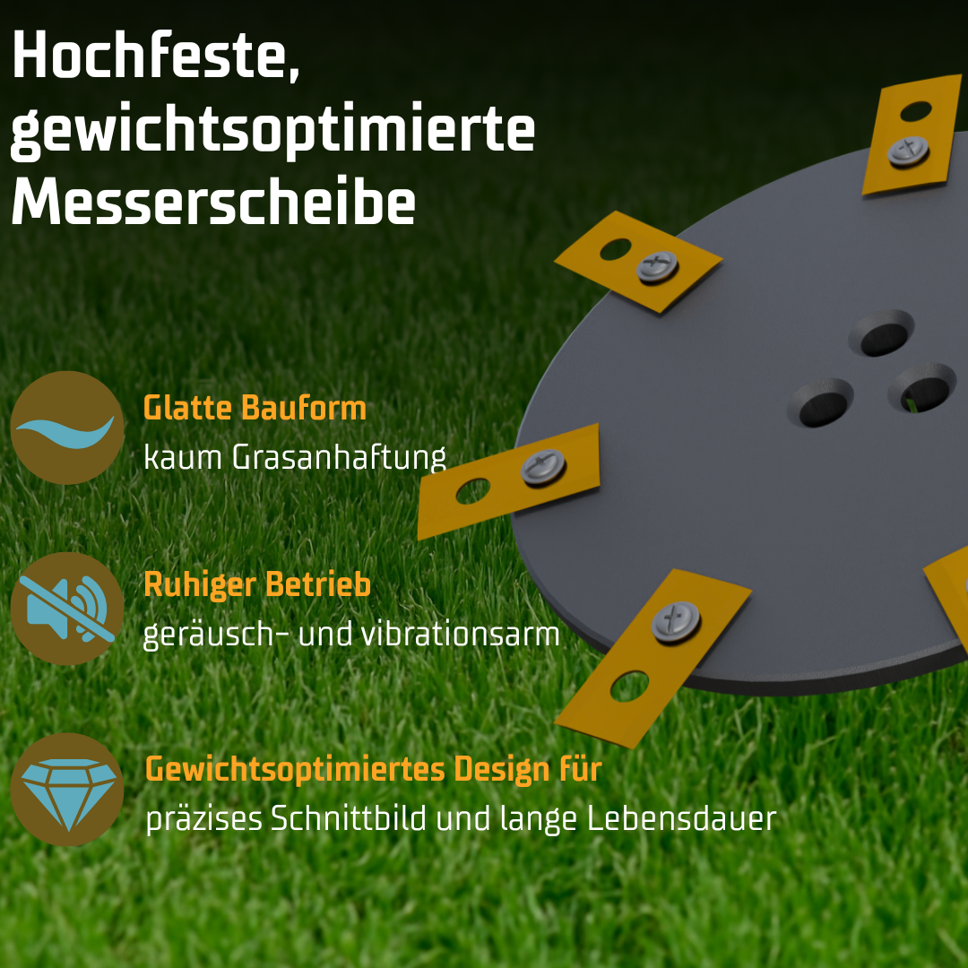 GreenGears3D 7er EvoSign Tuning Messerscheibe für den Sunseeker V3 Mähroboter