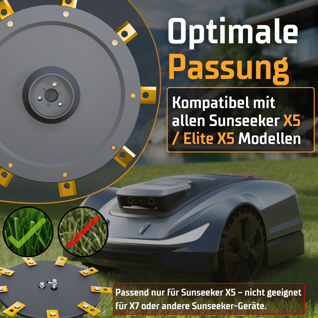 9 Klingen Schnitt Upgrade für das perfekte Schnittbild in deinem Rasen für Sunseeker X5